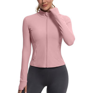 Veste de yoga extérieure pour femme en nylon, athlétique, extensible, respirante, légère, zippée - Product Image 1