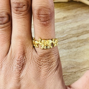 Hot Selling <b>Elephant</b> Ring Boho Brass Ring For Women 18k Gold Plated Dainty Animal Jewelry Lucky <b>elephant</b> Ring Wholesale/OEM/ODM - Product Image 5