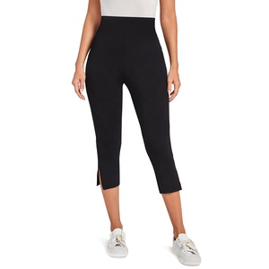 Leggings Capri Taille Haute Personnalisés 2026 en Gros – Bleu Marine Uni Extensible Tricoté – Pantalon de Yoga Femme Toutes Saisons Style Basique - Product Image 3