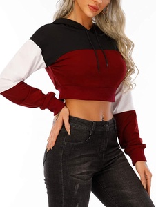 Top Selling Fabric Fashionable High Neck Quality Women <b>Crop</b> Top Hoodies Smooth <b>Zip</b>-<b>up</b> Highly Demanded anti-shrink Women Hoodies - Product Image 3