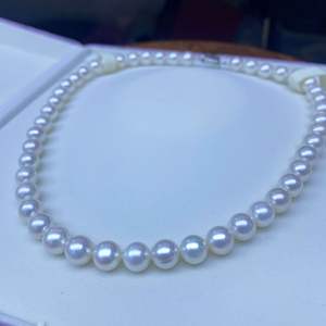 Collar de Perlas Naturales de Agua Dulce de Zhuji de 9-10 mm, Sin Núcleo, Cadena Completa, Luz Intensa, Cadena Madre, Plata Pura - Venta al por Mayor - Product Image 4