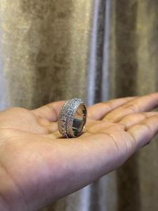 Luxury Moissanite Pave Band <b>Ring</b> for Women Iced Out Sparkling Wide <b>Statement</b> <b>Ring</b> Elegant Wedding Anniversary Gift Jewelry - Product Image 2