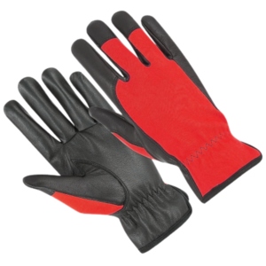Heavy Duty Goat Grain Leather Work <b>Gloves</b> Black Turquoise Anti-Slip Elastic Wristband General Purpose Safety <b>Gloves</b> - Product Image 5