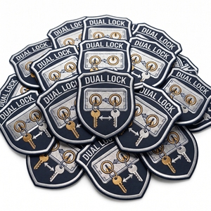 Parches bordados personalizados al por mayor con diseño de cerradura de pestillo redondo para cerrajería, insignias de ferretería a granel del fabricante - Product Image 6