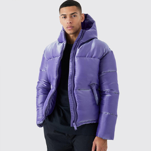Custom Logo Stand Up Collar <b>Cropped</b> Quilted <b>Puffer</b> Men's <b>Jackets</b> Winter Outdoor <b>Jacket</b> Wholesale Heavy Weight <b>Puffer</b> <b>Jacket</b> - Product Image 1