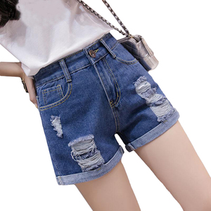 Shorts en jean taille haute moulants et respirants pour femme, style moto et biker, imprimé léopard, 100 % coton, délavage stonewashed, été - Product Image 3