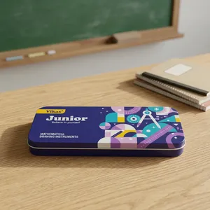Fournisseur en gros de la boîte de géométrie VIKAS Junior, ensemble complet d'instruments mathématiques pour les élèves, apprentissage de la géométrie et du dessin - Product Image 6