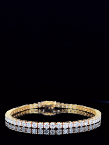 Pulsera de Diamantes Naturales de 3.50 Quilates, Color IJ, Claridad SI, Amarillo/Blanco/Rosa, Oro de 10 Quilates, Certificado IGI, Joyería Fina Elegante - Product Image 2