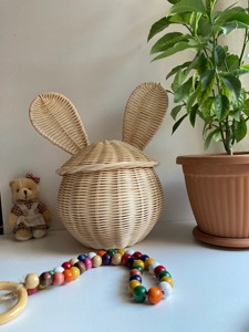 Panier en rotin à oreilles d'ours, paniers de rangement faits à la main, rotin naturel, moderne, multifonctionnel, fabriqué au Vietnam - Product Image 4