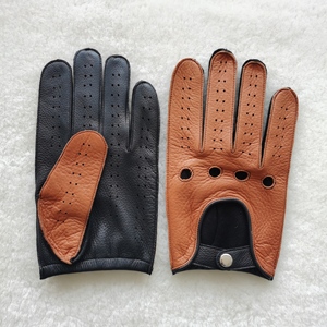 Guantes de Conducción de Cuero de Ciervo Genuino Personalizados para Hombre y Mujer, Tejidos con Tiras de Piel de Ciervo - Product Image 3