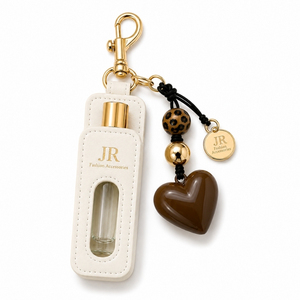 Porte-clés mignon pour parfum avec pendentif cœur en ambre, breloque élégante pour sac à main féminin - Product Image 2