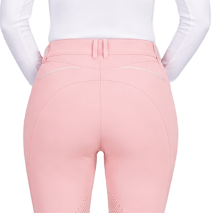 Legging d'équitation rose clair pour femme, taille haute, compression, avec grip en silicone et assise intégrale, pour l'équitation et le sport - Product Image 4