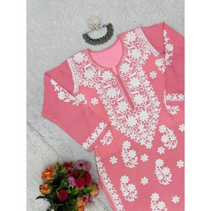 DISEÑADOR RAYON PUNTADA DE CADENA TOP CON PALAZZO PEACH - Product Image 5