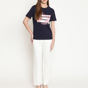 T-shirt imprimé surdimensionné pour femme, motif DTF, col rond, 100 % coton, coupe ample et confortable, manches courtes, idéal pour l'été - Product Image 3