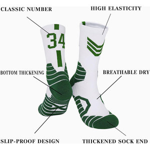 Chaussettes de sport personnalisées en gros, chaussettes de basketball respirantes à séchage rapide en spandex et polyester, chaussettes de compression tricotées pour hommes et femmes - Product Image 3