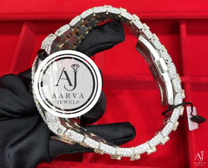 Reloj Mecánico de Lujo Ice Cubed, Tono Dorado, Brazalete de Cristal, Cronógrafo, Caja de Acero Inoxidable de 41 mm, NH35, Estilo Hip Hop, para Regalo de Fiesta - Product Image 3