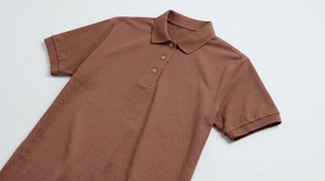 Men's Brown Polo Shirt Short Sleeve Regular Fit Knitted Solid Color Casual Wear Shirts - Product Image 4