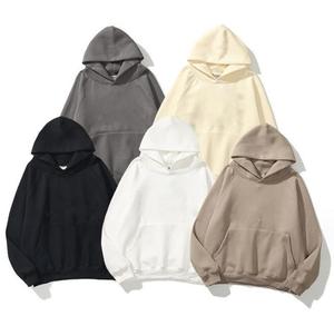 เสื้อฮู้ดดี้โอเวอร์ไซส์ผู้ชาย สีพื้น มีกระเป๋า แขนยาว สวมใส่สบายๆ สำหรับฤดูใบไม้ร่วง ผ้าฝ้าย 100% ผ้าเฟรนช์เทอร์รี่ ทรงพอดีตัว รุ่น 2027 - Product Image 6