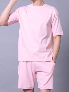 Conjunto de Camiseta y Pantalones Cortos de Algodón Transpirable de Alta Calidad para Hombre, Ropa Casual Popular con Conjunto a Juego para el Verano - Product Image 6