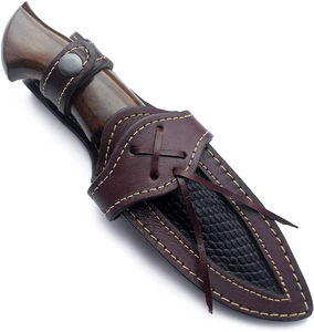 Cuchillo de caza Damasco, cuchillo desollador Damasco con mango de hueso, cuchillo de caza de acero Damasco. - Product Image 4