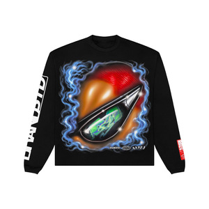 Men's Long Sleeve Streetwear <b>Sweater</b> Oversized Knitted O-Neck Sublimation Print Design with Front Logo and Sleeve Branding - Product Image 6