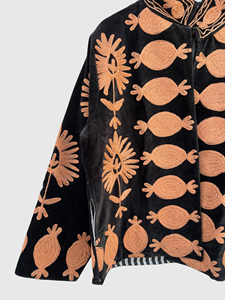 Veste en velours brodée à manches longues, motif géométrique, broderie à la main, vêtements d'automne pour adultes - Product Image 6