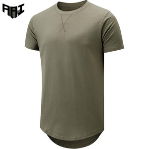 T-shirt décontracté à col rond de couleur unie pour hommes, personnalisé, en coton épais 100%, style streetwear, fournisseur, haut d'été à manches courtes, USA - Product Image 1