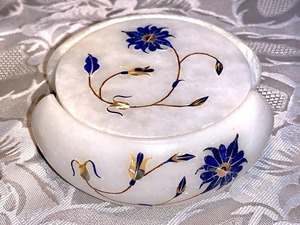 Luxury Handmade <b>Marble</b> Inlay <b>Coasters</b> Dinnerware Sets Portable Durable Dining Table Accessories for Bar Restaurant and Gift Use - Product Image 1