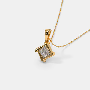 Collar con Colgante de Diamantes Cultivados en Laboratorio, Geométrico, Chapado en Oro Amarillo - Product Image 4