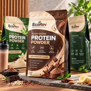 ถุงพลาสติกใส่อาหารแบบมีพวยกา ป้องกันความชื้น ผลิตจากวัสดุ PE ยี่ห้อ EcoRev พร้อมโลโก้สั่งทำพิเศษ พิมพ์ลายซิลค์สกรีนตามแบบที่ต้องการ - Product Image 2