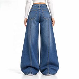 Proveedor al por mayor de jeans de mezclilla rígida para mujer, mezclilla cruda, personalización de marca para marcas de ropa urbana, tallas S-XL, MOQ bajo al por mayor - Product Image 3