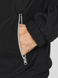 Veste coupe-vent bleu marine pour homme avec fermeture éclair et poches latérales Coupe régulière Col montant Vêtements de sport d'extérieur - Product Image 6
