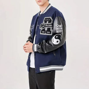 Vestes universitaires d'automne, logo personnalisé, manches longues, vestes universitaires vierges, veste de baseball décontractée pour hommes - Product Image 4