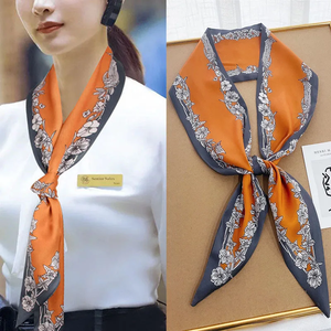 Écharpe longue de luxe en soie, foulard fin pour femme, bandeau, foulard imprimé cheval, ruban de marque pour femme - Product Image 2