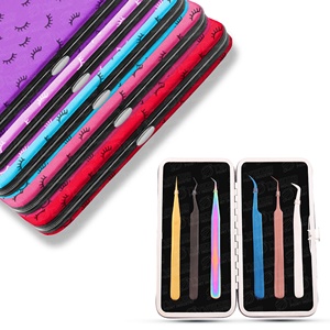 Latest Collection of Beautiful Lash Printed Magnetic Case For Eyelash Tweezers <b>Storage</b> Case Lash Tweezers With Custom Logo - Product Image 1
