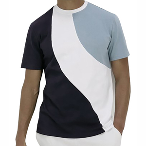 T-shirt pour homme avec ourlet incurvé, longueur allongée, style streetwear, en coton mélangé doux, fabrication sur mesure - Product Image 1