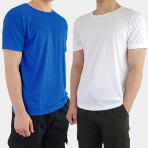 Maglietta estiva da uomo girocollo girocollo abbigliamento da lavoro a maniche corte con effetto fresco - Product Image 1