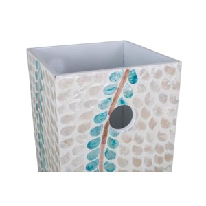 Vase décoratif minimaliste en nacre incrustée de fleurs, mosaïque de coquillages, amphore, vase de table pour table à manger - Product Image 2