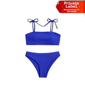 Conjunto de Bikini de Cintura Alta para Mujer, Directo de Fábrica, Push-Up, Modesto, Traje de Baño de 2 Piezas, OEM, Logotipo Personalizado, Bikini de Cintura Alta con Volantes - Product Image 1