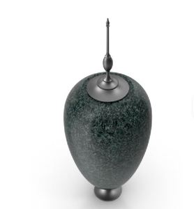 Urna Moderna de Mármol Verde Estilo Art Deco, Recipiente Ovalado para Recuerdos con Tapa Metálica, Recipiente Conmemorativo, Contenedor Decorativo para Cenizas - Product Image 1