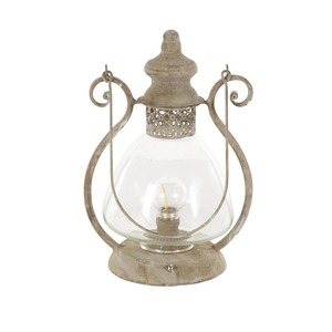 Rustic Metal Lantern With Glass Shade For Home Decoration - Product Image 5