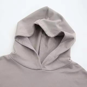 High Quality Women <b>80</b>% Cotton 20% Fleece Super Crop Hoodie Drop Shoulder Long Sleeve Sweatshirt <b>Tops</b> Women Hoodies - Product Image 2