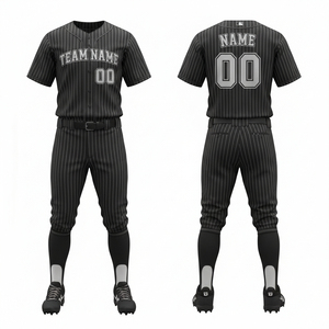 Ensemble uniforme de baseball personnalisé : maillot à boutons et pantalon pour sports d'équipe – Uniforme de baseball imprimé, prix de gros, OEM - Product Image 3