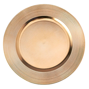 Assiettes de service en métal de luxe avec feuilles de houx gaufrées dorées, finition laiton antique, pour Noël et mariages, vente en gros - Product Image 6