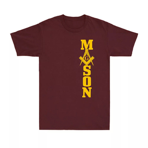 Camiseta Masónica Vintage para Hombre con Símbolo de Compás y Escuadra de Masones, Camiseta de Manga Corta de Alta Calidad Hecha a Medida - Product Image 3