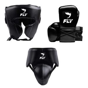 Conjunto de Sparring Personalizado OEM con Logotipo Amarillo y Negro, Guantes de Boxeo y Protector de Cabeza con Protector Inguinal, 3 Piezas para Boxeadores - Product Image 2