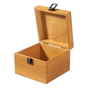 Caja de Almacenamiento Mediana de Madera con Frente Tallado en Forma de Ola, Detalles Blancos, Asas Recortadas, Organizador Decorativo Elegante - Product Image 2