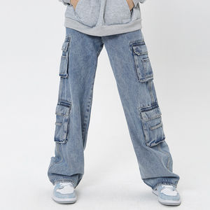 กางเกงยีนส์แฟชั่นใหม่สำหรับผู้ชาย คุณภาพสูง กระเป๋าแบบกำหนดเอง สไตล์สตรีทแวร์ ทรงหลวม ทันสมัย - Product Image 6