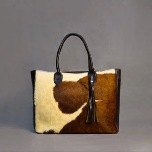 Sac fourre-tout de luxe en cuir véritable avec fourrure naturelle pour femme, multifonctionnel et portable, idéal pour l'été LHTB-0044 - Product Image 1