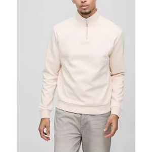 Sweat-shirt unisexe en molleton d'hiver 100% coton, coupe ample, style vintage, avec fermeture éclair à moitié, manches longues, séchage rapide - Product Image 1